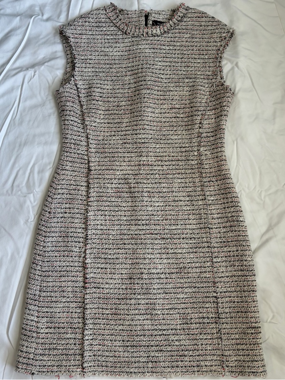 Theory Preston Tweed Shift Dress Size 10 Bouclé Sleeveless Work Office Chic